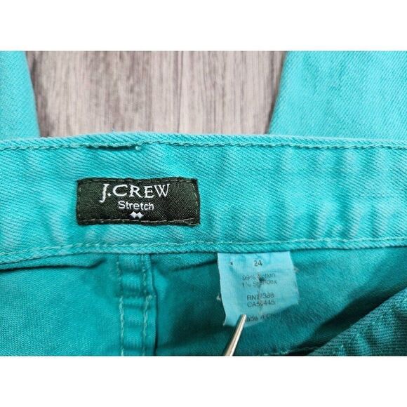 J. Crew Womens Size 24 Pockets Stretch Toothpick Teal Green Denim Jeans - Picture 4 of 11